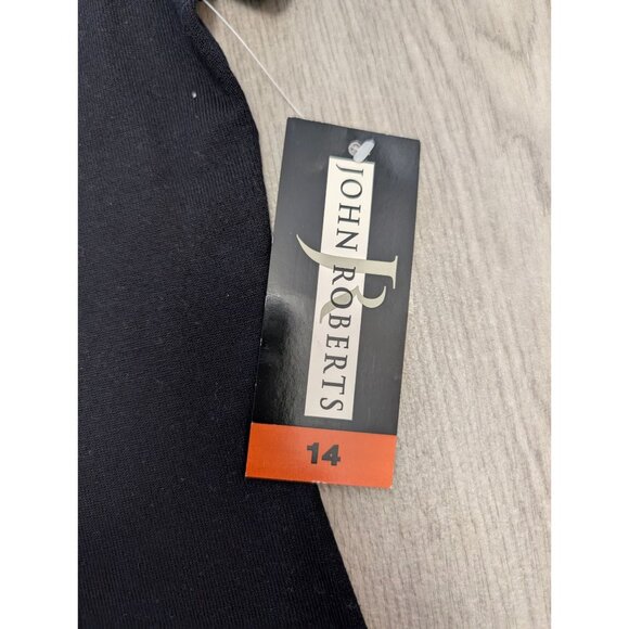 John Roberts Black Beaded Short Sleeve Silk Blend Top Size 14 NWT - Picture 7 of 9